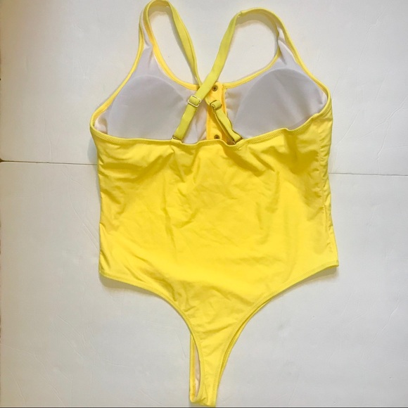 Yellow One-piece Thong Swimsuit Razorback - Picture 2 of 10